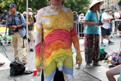 New York 8th annual Body Painting Day.cover 50 artists and models came out to showcase there talent and paint living canvasses after the painting portion of the event they all walked down 5th ave to Washington Square park to pose for photographs and then boarded a Double Decker bus to Bushwick Brooklyn to celebrate.