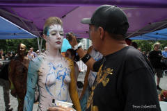 New York 8th annual Body Painting Day.cover 50 artists and models came out to showcase there talent and paint living canvasses after the painting portion of the event they all walked down 5th ave to Washington Square park to pose for photographs and then boarded a Double Decker bus to Bushwick Brooklyn to celebrate.