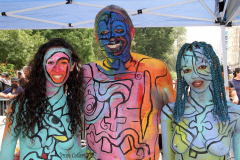 New York 8th annual Body Painting Day.cover 50 artists and models came out to showcase there talent and paint living canvasses after the painting portion of the event they all walked down 5th ave to Washington Square park to pose for photographs and then boarded a Double Decker bus to Bushwick Brooklyn to celebrate.