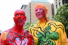 New York 8th annual Body Painting Day.cover 50 artists and models came out to showcase there talent and paint living canvasses after the painting portion of the event they all walked down 5th ave to Washington Square park to pose for photographs and then boarded a Double Decker bus to Bushwick Brooklyn to celebrate.