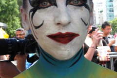 New York 8th annual Body Painting Day.cover 50 artists and models came out to showcase there talent and paint living canvasses after the painting portion of the event they all walked down 5th ave to Washington Square park to pose for photographs and then boarded a Double Decker bus to Bushwick Brooklyn to celebrate.