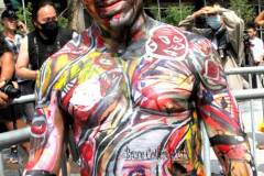 New York 8th annual Body Painting Day.cover 50 artists and models came out to showcase there talent and paint living canvasses after the painting portion of the event they all walked down 5th ave to Washington Square park to pose for photographs and then boarded a Double Decker bus to Bushwick Brooklyn to celebrate.