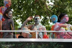 New York 8th annual Body Painting Day.cover 50 artists and models came out to showcase there talent and paint living canvasses after the painting portion of the event they all walked down 5th ave to Washington Square park to pose for photographs and then boarded a Double Decker bus to Bushwick Brooklyn to celebrate.