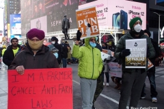 New York,  Punjab Indian Farmer protest held in Times Square. New York Punjab's are  holding a protestnin solidarity with farmers of Punjab,Haryana and other states , they are in opposition of three agricultural bills passed by the Indian government.