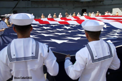 May 30 2022  NEW YORK  - Intrepid Air and Space Museum Memorial Day wreath ceremony commemorating  military personnel past and present.