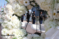 May 30 2022  NEW YORK  - Intrepid Air and Space Museum Memorial Day wreath ceremony commemorating  military personnel past and present.