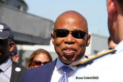 May 30 2022  NEW YORK  - Intrepid Air and Space Museum Memorial Day wreath ceremony commemorating  military personnel past and present.  N.Y.C. Mayor Eric Adams