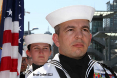 May 30 2022  NEW YORK  - Intrepid Air and Space Museum Memorial Day wreath ceremony commemorating  military personnel past and present.