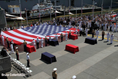 May 30 2022  NEW YORK  - Intrepid Air and Space Museum Memorial Day wreath ceremony commemorating  military personnel past and present.