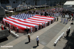 May 30 2022  NEW YORK  - Intrepid Air and Space Museum Memorial Day wreath ceremony commemorating  military personnel past and present.
