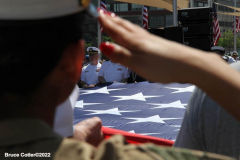 May 30 2022  NEW YORK  - Intrepid Air and Space Museum Memorial Day wreath ceremony commemorating  military personnel past and present.