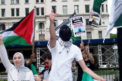 May 22, 2022  NEW YORK  After a three-year hiatus, the Celebrate Israel Parade returned,  Politicians with supporters of the State of Israel marched up  Fifth Avenue for the annual event.
  Anti Israel Protestors