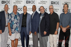 Dale Berra, Rick Cerone, Joe Torre, Willie Randolph, Larry Berra, Bucky Dent, and Howard Kivell attends “It Ain't Over" Premiere.
