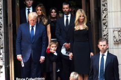 July 20, 2022  NEW YORK  Ivana Trump, the first wife of former President Donald Trump, was laid to rest in a funeral mass in New York City Wednesday.
Her children Donald Trump Jr., Eric Trump, and Ivanka Trump were in attendance for  the funeral held at St. Vincent  de Ferrer Roman Catholic Church in New York City. Former President Trump with  current wife  Melania were also present.