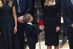 July 20, 2022  NEW YORK  Ivana Trump, the first wife of former President Donald Trump, was laid to rest in a funeral mass in New York City Wednesday.
Her children Donald Trump Jr., Eric Trump, and Ivanka Trump were in attendance for  the funeral held at St. Vincent  de Ferrer Roman Catholic Church in New York City. Former President Trump with  current wife  Melania were also present.