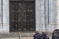 Funeral for NYPD Rookie Cop JASON RIVERA, was held at the St. Patrick’s Cathedral in Mid-Town Manhattan. 
RIVERA only 22, died in a routine domestic call in Manhattan along with another Officer, Wilbert Mora, 27. Thousands of NYPD officers attended as well as family members, friends and colleagues of now post-humously promoted, Detective JASON RIVERA. New York, NY (C) Bianca Otero