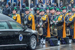 Funeral for NYPD Rookie Cop JASON RIVERA, was held at the St. Patrick’s Cathedral in Mid-Town Manhattan. 
RIVERA only 22, died in a routine domestic call in Manhattan along with another Officer, Wilbert Mora, 27. Thousands of NYPD officers attended as well as family members, friends and colleagues of now post-humously promoted, Detective JASON RIVERA. New York, NY (C) Bianca Otero