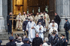 Funeral for NYPD Rookie Cop JASON RIVERA, was held at the St. Patrick’s Cathedral in Mid-Town Manhattan. 
RIVERA only 22, died in a routine domestic call in Manhattan along with another Officer, Wilbert Mora, 27. Thousands of NYPD officers attended as well as family members, friends and colleagues of now post-humously promoted, Detective JASON RIVERA. New York, NY (C) Bianca Otero