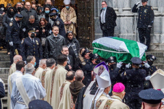 Funeral for NYPD Rookie Cop JASON RIVERA, was held at the St. Patrick’s Cathedral in Mid-Town Manhattan. 
RIVERA only 22, died in a routine domestic call in Manhattan along with another Officer, Wilbert Mora, 27. Thousands of NYPD officers attended as well as family members, friends and colleagues of now post-humously promoted, Detective JASON RIVERA. New York, NY (C) Bianca Otero