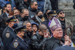 Funeral for NYPD Rookie Cop JASON RIVERA, was held at the St. Patrick’s Cathedral in Mid-Town Manhattan. 
RIVERA only 22, died in a routine domestic call in Manhattan along with another Officer, Wilbert Mora, 27. Thousands of NYPD officers attended as well as family members, friends and colleagues of now post-humously promoted, Detective JASON RIVERA. New York, NY (C) Bianca Otero