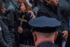 Funeral for NYPD Rookie Cop JASON RIVERA, was held at the St. Patrick’s Cathedral in Mid-Town Manhattan. 
RIVERA only 22, died in a routine domestic call in Manhattan along with another Officer, Wilbert Mora, 27. Thousands of NYPD officers attended as well as family members, friends and colleagues of now post-humously promoted, Detective JASON RIVERA. New York, NY (C) Bianca Otero