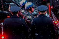 Funeral for NYPD Rookie Cop JASON RIVERA, was held at the St. Patrick’s Cathedral in Mid-Town Manhattan. 
RIVERA only 22, died in a routine domestic call in Manhattan along with another Officer, Wilbert Mora, 27. Thousands of NYPD officers attended as well as family members, friends and colleagues of now post-humously promoted, Detective JASON RIVERA. New York, NY (C) Bianca Otero
