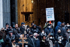 Funeral for NYPD Rookie Cop JASON RIVERA, was held at the St. Patrick’s Cathedral in Mid-Town Manhattan. 
RIVERA only 22, died in a routine domestic call in Manhattan along with another Officer, Wilbert Mora, 27. Thousands of NYPD officers attended as well as family members, friends and colleagues of now post-humously promoted, Detective JASON RIVERA. New York, NY (C) Bianca Otero