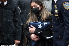 January28, 2022  NEW YORK
Funeral for slain New York City Police Officer 
Jason Rivera. Officer Jason Rivera, who was fatally shot while responding to a 911 call one week ago, was remembered at St. Patrick’s Cathedral as a sea of officers gathered outside to salute him thousands of police officers from New York to California gathered outside, the funeral service.wife of Slain officer Jason Rivera