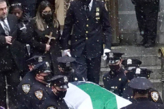 January28, 2022  NEW YORK
Funeral for slain New York City Police Officer 
Jason Rivera. Officer Jason Rivera, who was fatally shot while responding to a 911 call one week ago, was remembered at St. Patrick’s Cathedral as a sea of officers gathered outside to salute him thousands of police officers from New York to California gathered outside, the funeral service.