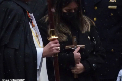January28, 2022  NEW YORK
Funeral for slain New York City Police Officer 
Jason Rivera. Officer Jason Rivera, who was fatally shot while responding to a 911 call one week ago, was remembered at St. Patrick’s Cathedral as a sea of officers gathered outside to salute him thousands of police officers from New York to California gathered outside, the funeral service.wife of Slain officer Jason Rivera