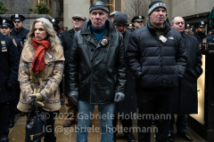 NYPD officers attend the funeral for their fallen colleague, NYPD Officer Jason Rivera, at St. Patrick’s Cathedral in New York, New York, on Jan. 28, 2022.  (Photo by Gabriele Holtermann/Sipa USA)