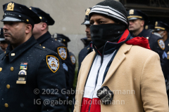 NYPD officers attend the funeral for their fallen colleague, NYPD Officer Jason Rivera, at St. Patrick’s Cathedral in New York, New York, on Jan. 28, 2022.  (Photo by Gabriele Holtermann/Sipa USA)