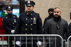 NYPD officers attend the funeral for their fallen colleague, NYPD Officer Jason Rivera, at St. Patrick’s Cathedral in New York, New York, on Jan. 28, 2022.  (Photo by Gabriele Holtermann/Sipa USA)