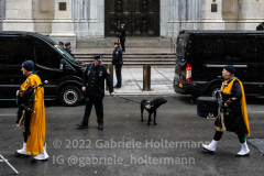 The Pipes & Drums Of The Emerald Society of the New York City Police Department attend the funeral for NYPD Officer Jason Rivera at St. Patrick’s Cathedral in New York, New York, on Jan. 28, 2022.  (Photo by Gabriele Holtermann/Sipa USA)