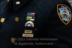 NYPD officers attend the funeral for their fallen colleague, NYPD Officer Jason Rivera, at St. Patrick’s Cathedral in New York, New York, on Jan. 28, 2022.  (Photo by Gabriele Holtermann/Sipa USA)