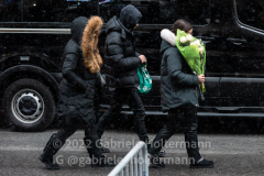 Mourners arrive for the funeral for NYPD Officer Jason Rivera at St. Patrick’s Cathedral in New York, New York, on Jan. 28, 2022.  (Photo by Gabriele Holtermann/Sipa USA)