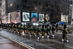 The Pipes & Drums Of The Emerald Society of the New York City Police Department attend the funeral for NYPD Officer Jason Rivera at St. Patrick’s Cathedral in New York, New York, on Jan. 28, 2022.  (Photo by Gabriele Holtermann/Sipa USA)