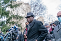 Press conference at City Hall Park for the Keyon Harrold Jr incident which took place at the Arlo Hotel in Soho, Manhattan. In attendance was the Harrold family, Rev Al Sharpton and family lawyer Ben Crump.