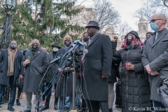 Press conference at City Hall Park for the Keyon Harrold Jr incident which took place at the Arlo Hotel in Soho, Manhattan. In attendance was the Harrold family, Rev Al Sharpton and family lawyer Ben Crump.