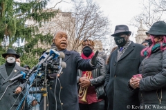 Press conference at City Hall Park for the Keyon Harrold Jr incident which took place at the Arlo Hotel in Soho, Manhattan. In attendance was the Harrold family, Rev Al Sharpton and family lawyer Ben Crump.
