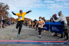 Rising New York Road Runners Cross Country event at Van Cortlandt Park Bronx, N.Y. on 1/21/21.  Runners from the ages 2 up to 18 spent a beautiful Sunday morning running in the park.  The youths ran 3 separate cross country heats.  The event was sponsored by New York Road Runners to promote youth running.  Copyright Jon Simon
