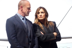 New York-   Filming the Television show" Law and Order- Organized Crime" in  the financial District of Manhattan
Christopher Meloni , Mariska Hargitay