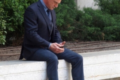 New York-   Filming the Television show" Law and Order- Organized Crime" in  the financial District of Manhattan
Christopher Meloni