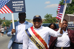 Mayor Adams marching in Little Neck Memorial Day Parade.
