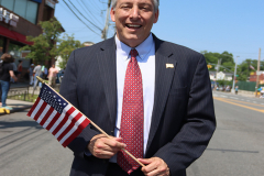 Jon Kaiman (Democrat for Congress) marching in Little Neck Memorial Day Parade.