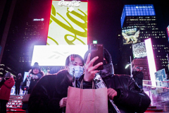 People came to the red steps of Times Square for a Vow Renewal Ceremony, put together by the The Times Square Alliance’s “ Love In Times Square” event on Valentine’s Day in NYC.Comedian Zarna Gargone one of the performers from the My Funny Valentine show at Carolines on Broadway; and a romantic performance of "All I Ask of You" by Julia Udine and Paul A. Schaefer from Broadway's Phantom of the Opera performed. ©Bianca Otero