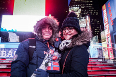 People came to the red steps of Times Square for a Vow Renewal Ceremony, put together by the The Times Square Alliance’s “ Love In Times Square” event on Valentine’s Day in NYC.Comedian Zarna Gargone one of the performers from the My Funny Valentine show at Carolines on Broadway; and a romantic performance of "All I Ask of You" by Julia Udine and Paul A. Schaefer from Broadway's Phantom of the Opera performed. ©Bianca Otero
