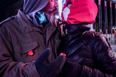 People came to the red steps of Times Square for a Vow Renewal Ceremony, put together by the The Times Square Alliance’s “ Love In Times Square” event on Valentine’s Day in NYC.Comedian Zarna Gargone one of the performers from the My Funny Valentine show at Carolines on Broadway; and a romantic performance of "All I Ask of You" by Julia Udine and Paul A. Schaefer from Broadway's Phantom of the Opera performed. ©Bianca Otero