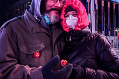 People came to the red steps of Times Square for a Vow Renewal Ceremony, put together by the The Times Square Alliance’s “ Love In Times Square” event on Valentine’s Day in NYC.Comedian Zarna Gargone one of the performers from the My Funny Valentine show at Carolines on Broadway; and a romantic performance of "All I Ask of You" by Julia Udine and Paul A. Schaefer from Broadway's Phantom of the Opera performed. ©Bianca Otero