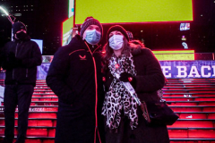People came to the red steps of Times Square for a Vow Renewal Ceremony, put together by the The Times Square Alliance’s “ Love In Times Square” event on Valentine’s Day in NYC.Comedian Zarna Gargone one of the performers from the My Funny Valentine show at Carolines on Broadway; and a romantic performance of "All I Ask of You" by Julia Udine and Paul A. Schaefer from Broadway's Phantom of the Opera performed. ©Bianca Otero
